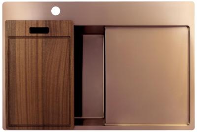 Pure.Sink Exclusivo Kupfer Spülbecken mit Abtropffläche 78x52 cm Tapwing links PEX4078LT-62