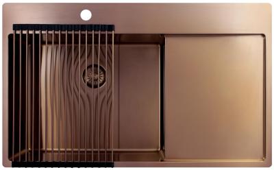 Pure.Sink Exclusivo Kupfer Spülbecken mit Abtropffläche 86x52 cm Tapwing links PEX5086LT-62