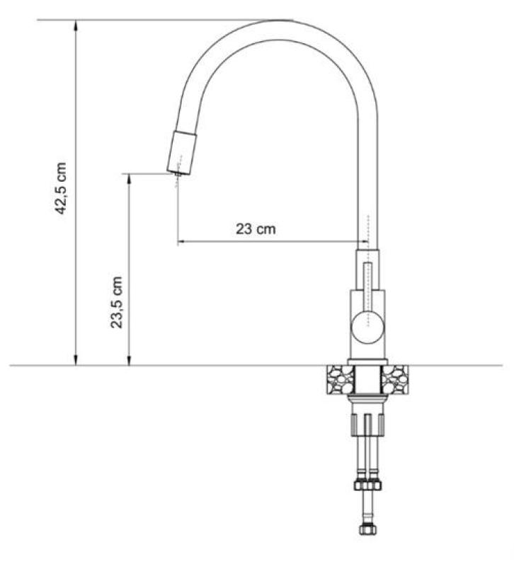 Quadri Selene Küchenmischbatterie Schwarz 3-Wege mit flexiblem Auslauf und zusätzlichem Anschluss für gefiltertes Wasser 1208971406