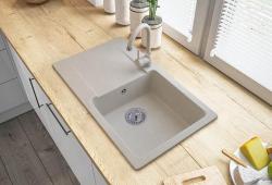 Graniteland Liri Granit Beige Spülbecken mit Abtropffläche 765x448 mm 1208971439