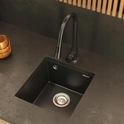Graniteland Miniva Granit Spüle Schwarz Unterbau 385x410 mm 1208971450