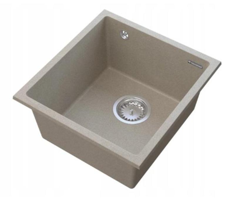 Graniteland Miniva Granit Spülbecken Beige Unterbau 385x410 mm 1208971451