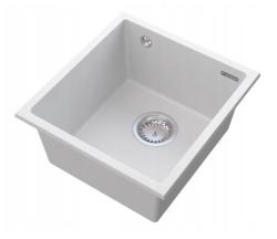Graniteland Miniva Granit Spüle Weiß Unterbau 385x410 mm 1208971452