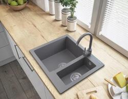 Graniteland Adda Granit Grau 1.5 Einbauspüle 600x495mm 1208971456