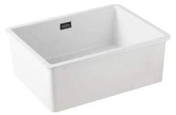 Ausmann Ceramic Ember Keramische Weiße Spüle - Aufbau und Unterbau 54 x 40 cm mit Gun Metal Plug 1208971493