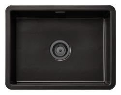 Ausmann Keramik Ember Keramische Matte Schwarze Spüle - Aufbau und Unterbau 54 x 40 cm mit Gun-Metal-Stecker 1208971498