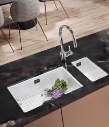 Ausmann Ceramic Ember Keramische Weißes Halbwaschbecken Aufbau und Unterbau 174 x 400 mm mit Gunmetal-Stecker 1208971503