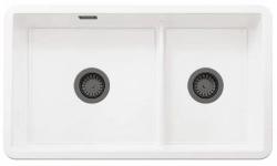 Ausmann Ceramic Ember Keramische Weiß Anderthalb Spülbecken Aufbau und Unterbau 733 x 401 mm mit Gun Metallstopfen 1208971520