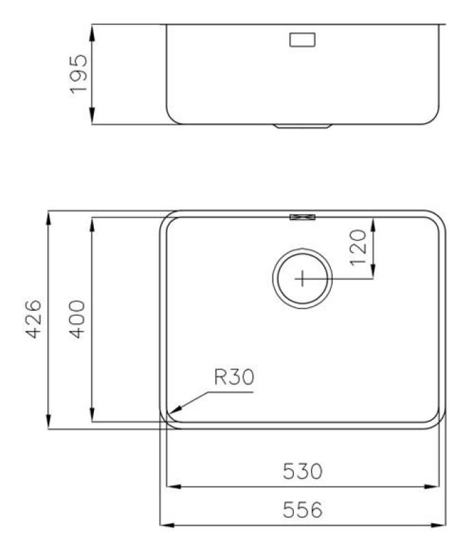 Foster Edelstahl Spülbecken 53 x 40 cm Unterbau 1208971523