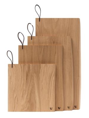 Woodsea Chop-Chop Eiche S - Eichenholz Schneidebrett 25x24cm mit Ledergriff 1208971539