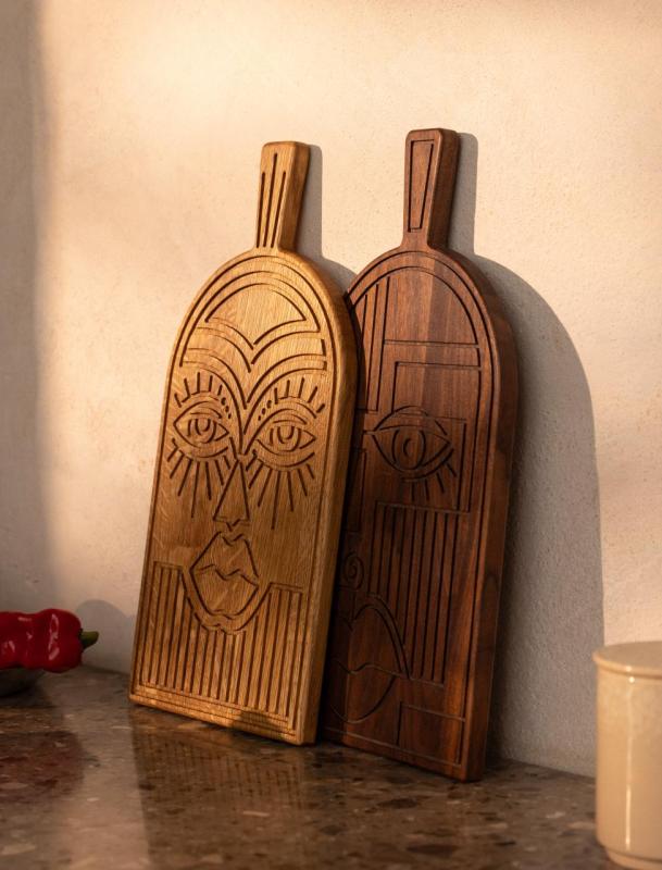 Woodsea Maske Eiche - Eichenholzmaske Schneide- und Servierbrett 38x19 cm 1208971562