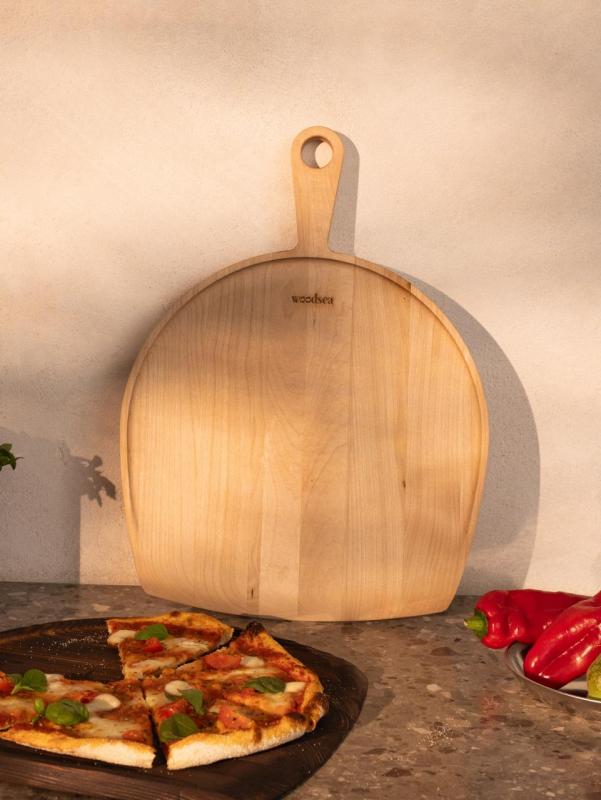 Woodsea Kiefer Natur - Ahornholz Pizzabrett 47x35 cm 1208971581
