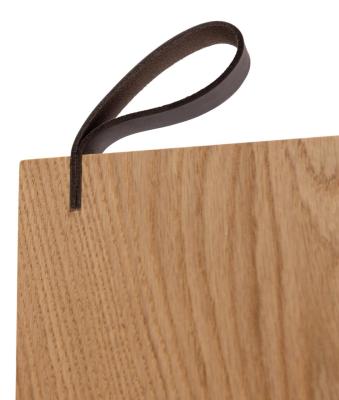 Woodsea Serving S - Eichenholz Servierbrett 55x17 cm mit Ledergriff 1208971615