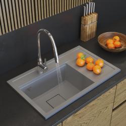 Graniteland Seta Granit Grau Aufbauwaschbecken 80x50 cm 1208971621