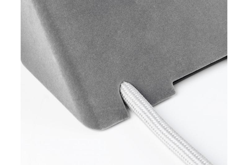 Möbelsteckdose SOFITO, 2xSCHUKO, USB A+C, Kabel 1,5 m, grauer Flock