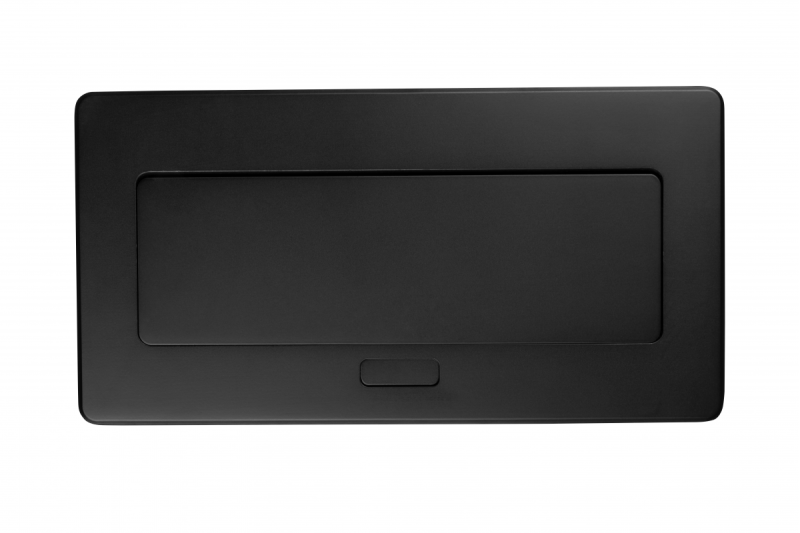 MULTISOFT Möbeleinbausteckdose 2x Steckdose mit Erdung, USB A+C, RJ45, Stromkabel mit Stecker, Schwarz