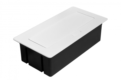 MULTISOFT Möbeleinbausteckdose 2x Steckdose mit Erdung, USB A+C, RJ45, HDMI, Stromkabel mit Stecker, Weiß