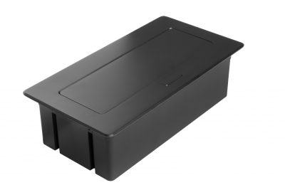 MULTISOFT Möbelsteckdose 2x Steckdose mit Erdung, USB A+C, RJ45, HDMI, Stromkabel mit Stecker, Schwarz