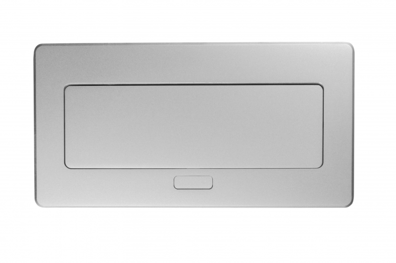 MULTISOFT Möbelsteckdose 2x Steckdose mit Erdung, USB A+C, RJ45, HDMI, Stromkabel mit Stecker, Aluminium