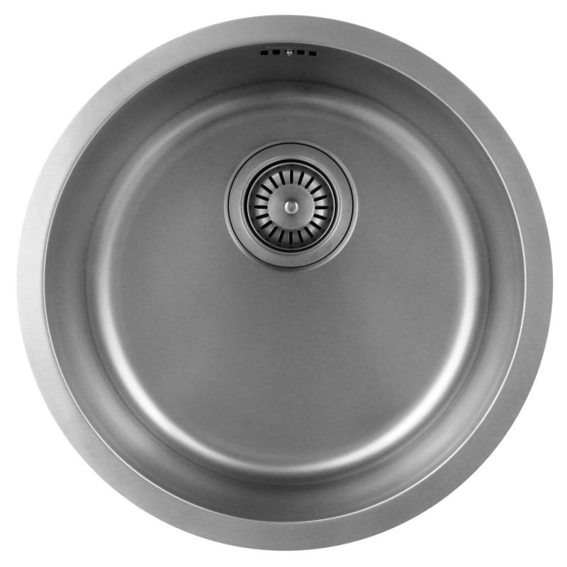 Pure.Sink Rondo Edelstahl Runde Spüle flächenbündig, Unterbau und Aufbau 38 cm PRN38-02