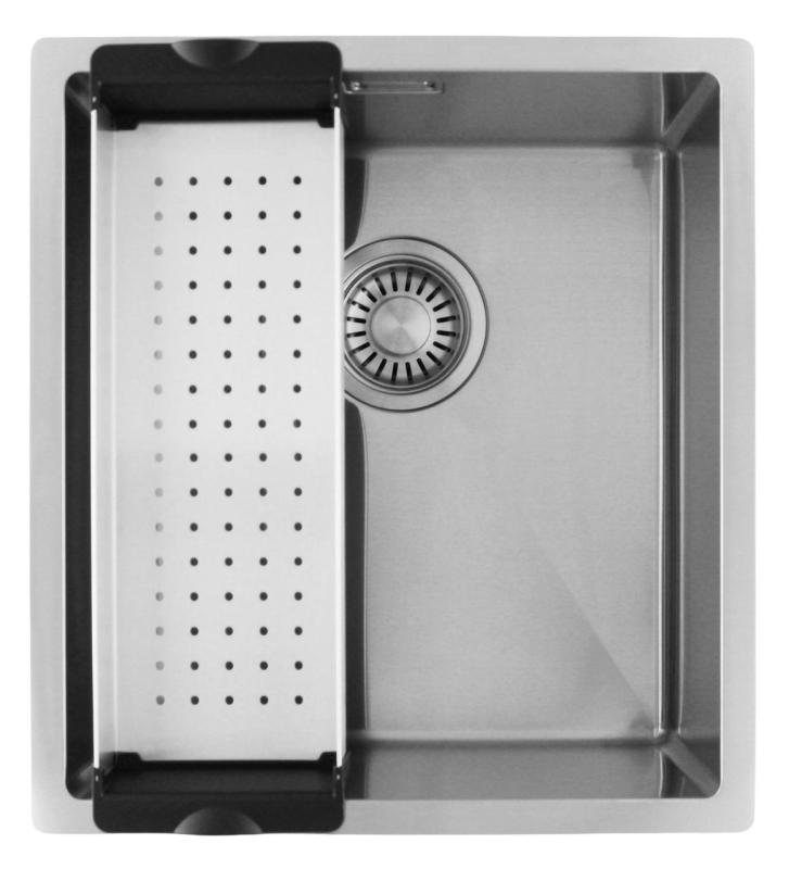 Pure.Sink Luxion Edelstahlspüle 36 x 40 cm Unterbau, flach eingebaut und Aufsatz  PLX3640-02