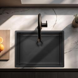 Pure.Sink Luxion PVD Schwarze Spüle 55 x 40 cm Unterbau, flächenbündiger Einbau und Aufsatz PLX5540-63