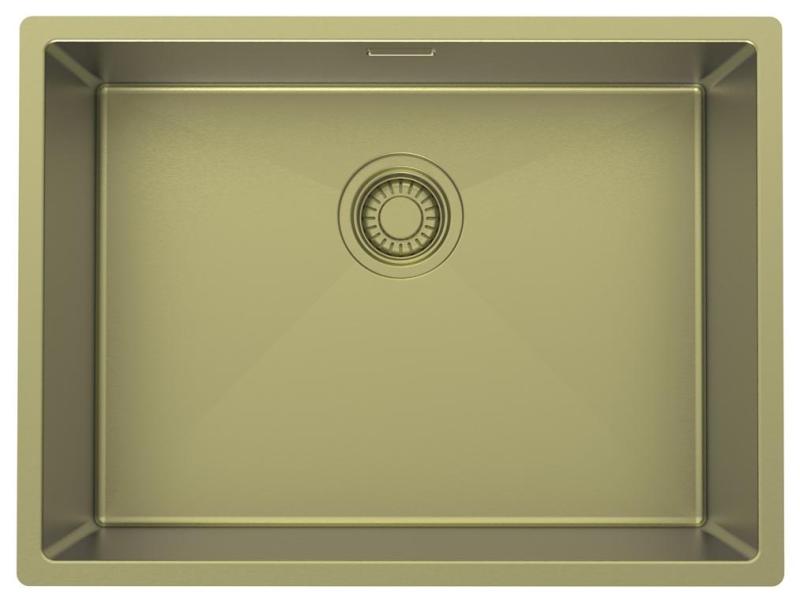 Pure.Sink Luxion Goldfarbene Spüle 55 x 40 cm Unterbau, flach eingebaut und aufgesetzt PLX5540-60