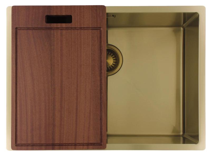 Pure.Sink Luxion Goldene Spüle 55 x 40 cm Unterbau, flach eingebaut und Aufsatz PLX5540-60