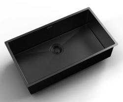 Pure.Sink Luxion Große PVD-Spüle, schwarz, 74 x 40 cm, Unterbau, flach eingebaut und Aufsatz PLX7440-63
