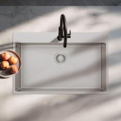 Pure.Sink Luxion Große Edelstahlspüle 78 x 50 cm Tapwing mit Hahnlochbank PLX7850T-02
