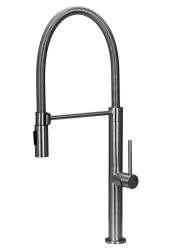 Pure.Sink Luxion massive Edelstahl-Küchenarmatur Profi mit flexiblem Auslauf und 2 Strahlarten PLXFLEX-02