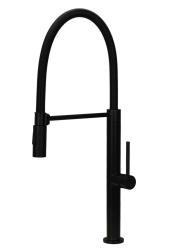 Pure.Sink Luxion Mattschwarzer Profi-Küchenwasserhahn mit flexiblem Auslauf und 2 Strahlarten PLXFLEX-10