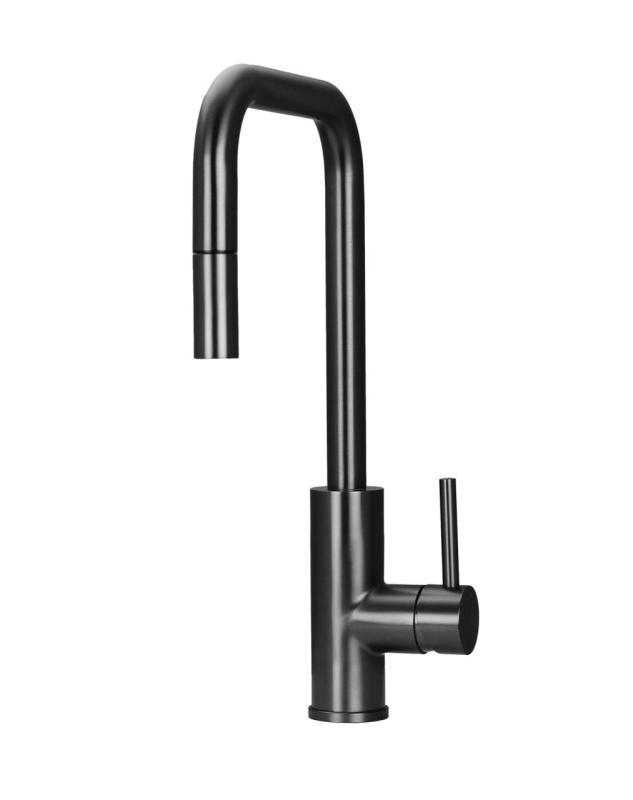 Pure.Sink Luxion Gun Metal Küchenarmatur Square mit ausziehbarem Auslauf PLXSQUA-61