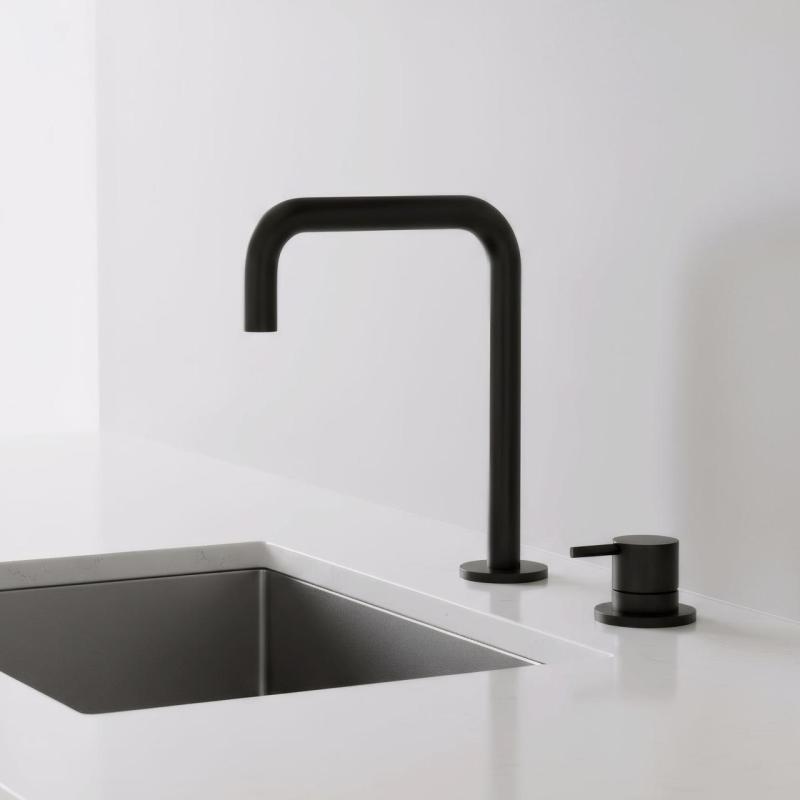 Pure.Sink Luxion 2-Loch-Küchenarmatur in Mattschwarz mit U-Auslauf PLX2HU-10