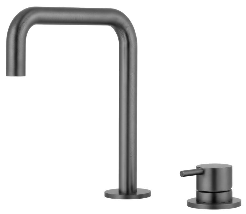 Pure.Sink Luxion 2-Loch-Küchenarmatur aus Gun Metal mit U-Auslauf PLX2HU-61