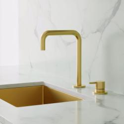 Pure.Sink Luxion 2-Loch-Küchenarmatur in Gold mit U-Auslauf PLX2HU-60