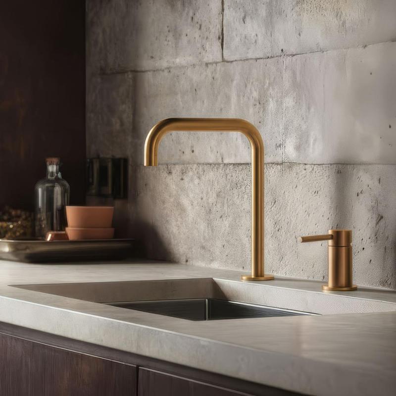 Pure.Sink Luxion 2-Loch-Küchenarmatur aus Gold mit U-Auslauf PLX2HU-60