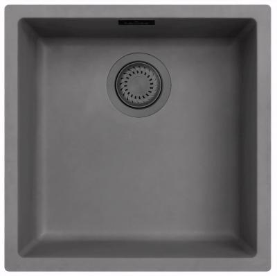 Ausmann Faserbeton graue Spülbecken 40x40cm Unterbau, Aufbau und Flachbau mit Gun Metal Stecker 1208971882