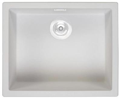 Ausmann Fiber weißes Spülbecken 50x40cm Unterbau, Aufbau und Flächenmontage mit automatischem weißen Stecker 1208971903