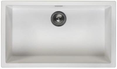 Ausmann Faser weiß großes Spülbecken 70x40cm Unterbau, Aufbau und flächenbündiger Einbau mit automatischem Edelstahl-Stöpsel 1208971904