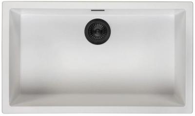 Ausmann Faser weißes großes Spülbecken 70x40cm Unterbau, Oberbau und flächenbündiger Einbau mit automatischem schwarzen Stecker 1208971905