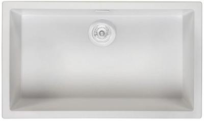 Ausmann Faser weißes großes Spülbecken 70x40cm Unterbau, Aufbau und flächenbündiger Einbau mit automatischem weißem Stecker 1208971909