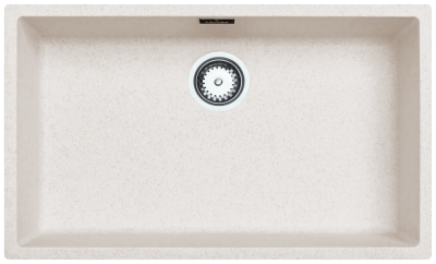 Ausmann Fibre Sand Weiß großes Spülbecken 70x40cm Unterbau, Aufbau und Flachbau mit automatischem Edelstahl-Plug 1208971935