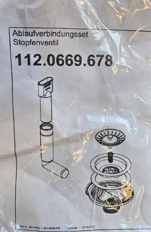 Franke Edelstahl-Ablaufgarnitur Sirius, 1 Becken, 1 mittlerer Überlauf 112.0669.678