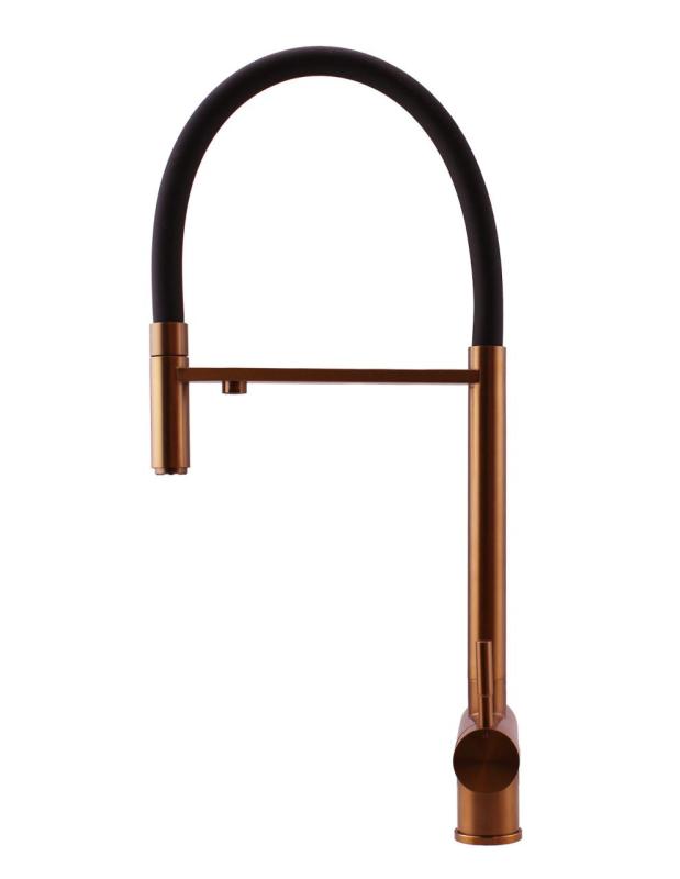 Pure.Sink Elite Steel Flex 3-Wege PVD Kupfer Küchenarmatur mit flexiblem Auslauf und gefiltertem Wasser PS8110-62