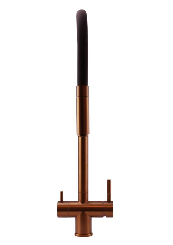 Pure.Sink Elite Steel Flex 3-Wege PVD Kupfer Küchenarmatur mit flexiblem Auslauf und gefiltertem Wasser PS8110-62