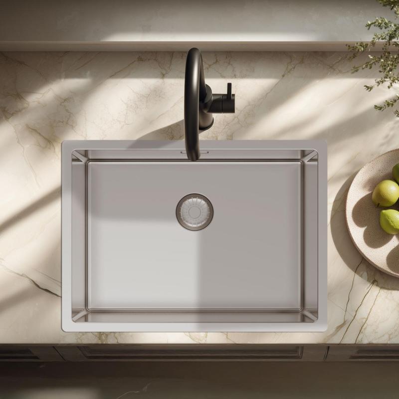 Pure.Sink Exclusivo Spezielle 35 cm lange Edelstahlspüle 50 x 35 cm, 10 mm Radius PEX5035-02