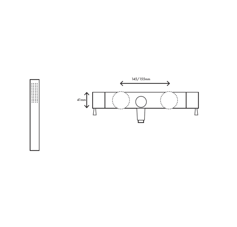 MURO TUA Badewannenmischer mit Handbrause, Chrom M1.B2.CR