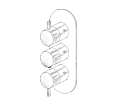 MURO TUA Wand-Einbau-Mischbatterie mit 2 Absperrhähnen Chrom M1.B34.S.CR