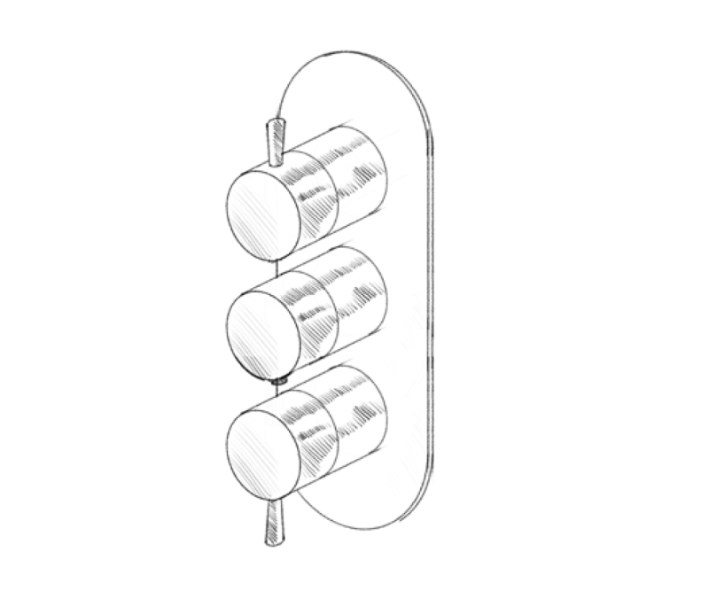 MURO TUA Wand-Einbau-Mischbatterie mit 2 Absperrhähnen Chrom M1.B34.S.CR